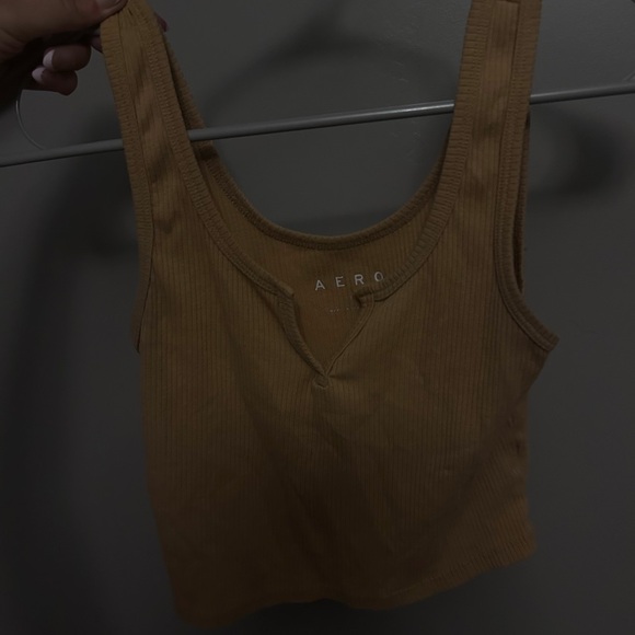 Aero Women's Brown Ribbed Tank Top - Picture 1 of 2